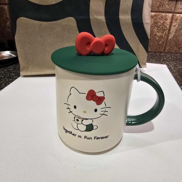 🎀❤️✨️NEW Authentic Starbucks X Hello Kitty Red Bow Top Mug 16 Oz 🎀❤️✨️ - Picture 3 of 4